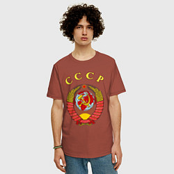 Футболка оверсайз мужская CCCР Пролетарии, цвет: кирпичный — фото 2