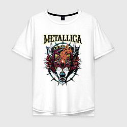 Мужская футболка оверсайз Metallica - wolfs muzzle - thrash metal
