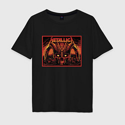 Футболка оверсайз мужская Metallica - thrash metal - skull, цвет: черный