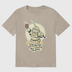 Мужская футболка оверсайз Рыцарь с пивной кружкой