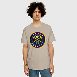 Футболка оверсайз мужская Denver Nuggets, цвет: миндальный — фото 2