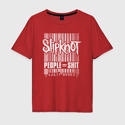 Футболка оверсайз мужская Slipknot bar code, цвет: красный