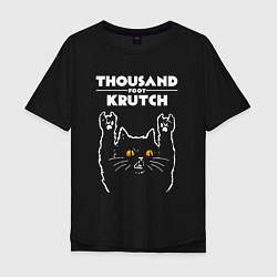 Футболка оверсайз мужская Thousand Foot Krutch rock cat, цвет: черный