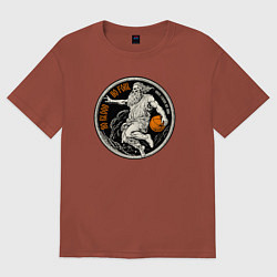 Футболка оверсайз мужская Нет крови нет фола, цвет: кирпичный