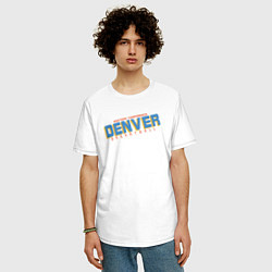 Футболка оверсайз мужская Denver west, цвет: белый — фото 2