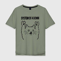 Мужская футболка оверсайз System of a Down - rock cat