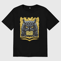 Мужская футболка оверсайз Ночной посланник-сова