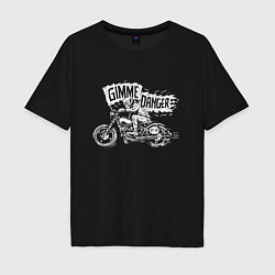 Мужская футболка оверсайз Gimme danger - motorcycle - motto