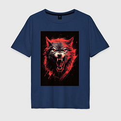 Мужская футболка оверсайз Red wolf