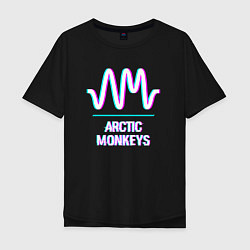 Футболка оверсайз мужская Arctic Monkeys glitch rock, цвет: черный