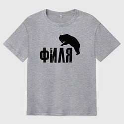 Футболка оверсайз мужская Филя м медведь, цвет: меланж