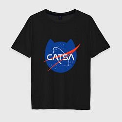 Мужская футболка оверсайз Коты - исследователи Космоса