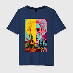 Мужская футболка оверсайз Andy Warhol - self-portrait - neural network