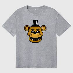 Мужская футболка оверсайз Золотой пиксельный Фредди