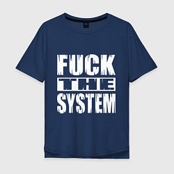 Футболка оверсайз мужская SoD - f**k the system, цвет: тёмно-синий