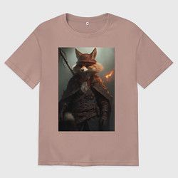 Футболка оверсайз мужская Лис авантюрист, цвет: пыльно-розовый