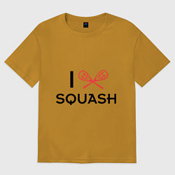 Футболка оверсайз мужская I Love Squash, цвет: горчичный