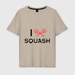 Футболка оверсайз мужская I Love Squash, цвет: миндальный