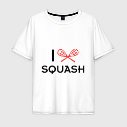 Футболка оверсайз мужская I Love Squash, цвет: белый