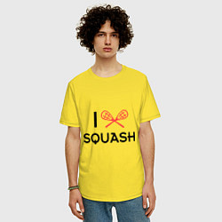 Футболка оверсайз мужская I Love Squash, цвет: желтый — фото 2