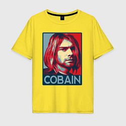 Футболка оверсайз мужская Nirvana - Kurt Cobain, цвет: желтый