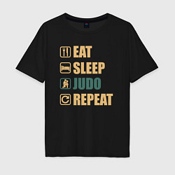 Мужская футболка оверсайз Eat sleep judo