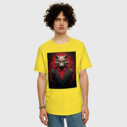 Футболка оверсайз мужская Firefox, цвет: желтый — фото 2