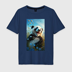 Мужская футболка оверсайз Веселая панда
