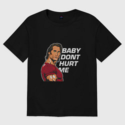 Футболка оверсайз мужская Baby dont hurt me - Mike OHearn Meme, цвет: черный