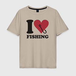 Мужская футболка оверсайз I love fishing