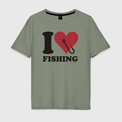 Мужская футболка оверсайз I love fishing