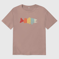Мужская футболка оверсайз Color fish