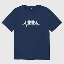 Мужская футболка оверсайз Пинг-понг в сердце