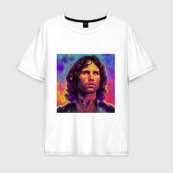 Футболка оверсайз мужская Jim Morrison Strange colors Art, цвет: белый