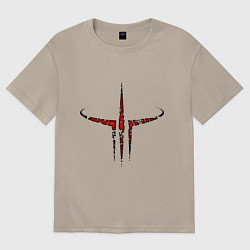 Футболка оверсайз мужская Quake III logo, цвет: миндальный
