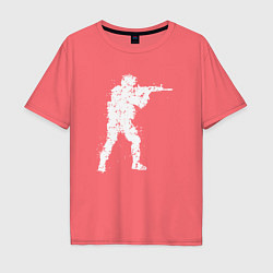 Футболка оверсайз мужская Soldier counter strike, цвет: коралловый
