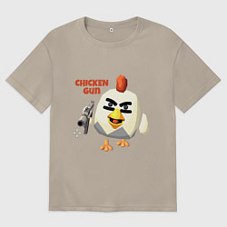 Мужская футболка оверсайз Chicken Gun злой