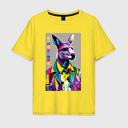 Футболка оверсайз мужская Kangaroo - Australia - pop art, цвет: желтый