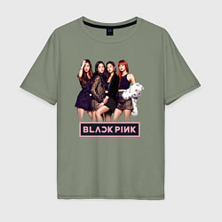 Футболка оверсайз мужская Rose Blackpink kpop, цвет: авокадо