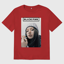 Футболка оверсайз мужская Джису блэкпинк, цвет: красный