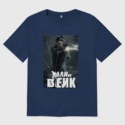 Футболка оверсайз мужская Алан Вейк за стеклом, цвет: тёмно-синий