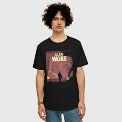 Футболка оверсайз мужская Alan Wake art, цвет: черный — фото 2