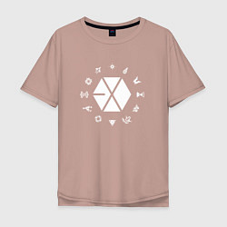 Футболка оверсайз мужская Logo EXO, цвет: пыльно-розовый