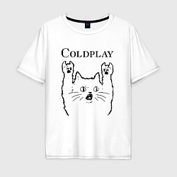 Мужская футболка оверсайз Coldplay - rock cat