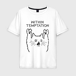 Мужская футболка оверсайз Within Temptation - rock cat