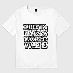 Мужская футболка оверсайз Drum and bass world wide