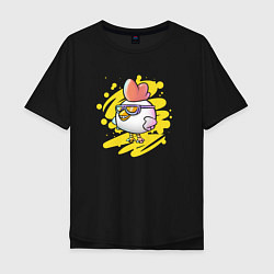 Мужская футболка оверсайз Chicken with glasses - Chicken Gun