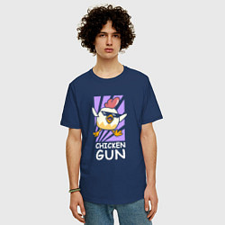 Футболка оверсайз мужская Chicken Gun - Game, цвет: тёмно-синий — фото 2