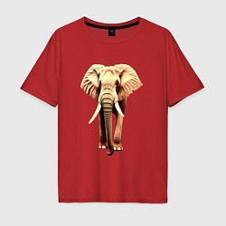 Футболка оверсайз мужская Стройный слон, цвет: красный