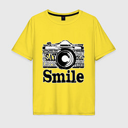 Мужская футболка оверсайз Smile camera